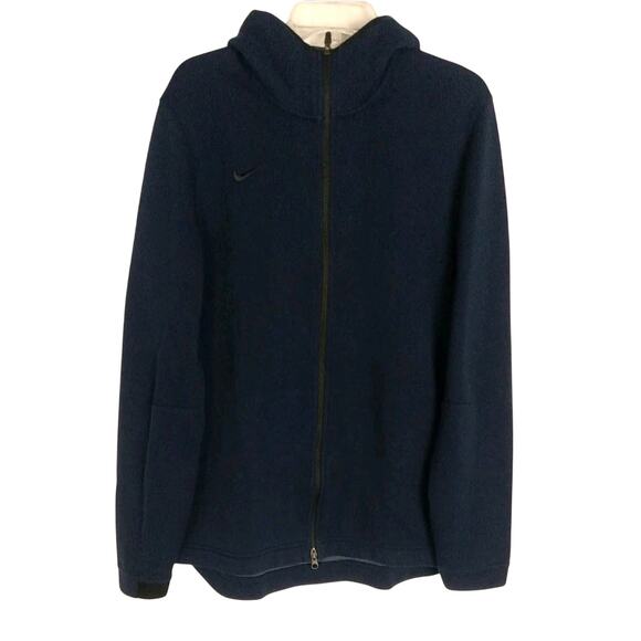 Nike‎ Dri-Fit Navy Therma Flex Showtime Fleece Basketball Hoodie Men’s Size XL - Picture 1 of 8